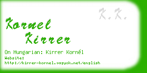 kornel kirrer business card